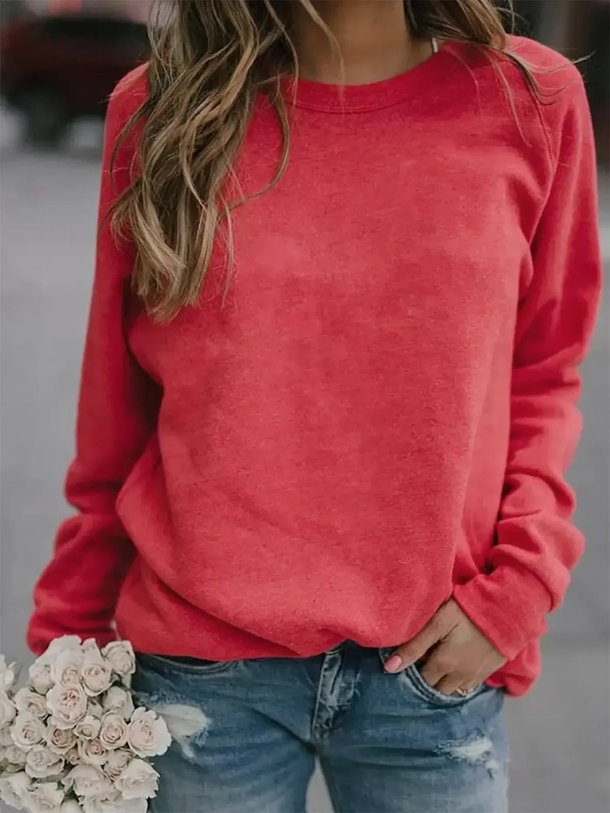 Women's Autumn/Winter Tops Long-sleeved Crew-neck T-shirt