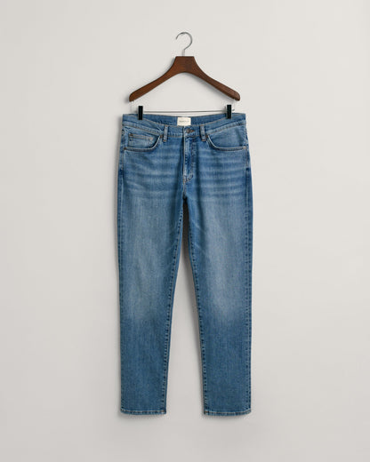 Men's Slim Fit Jeans - MID BLUE WORN IN