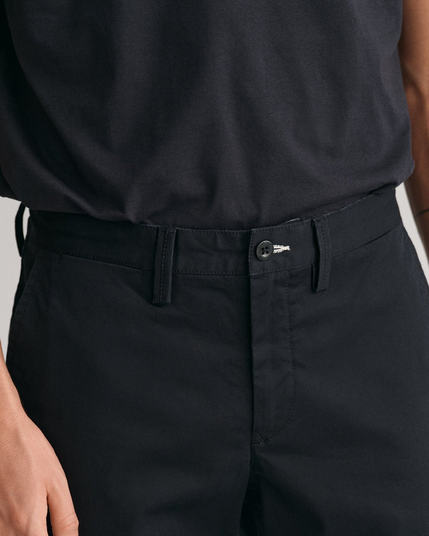 Pantalon chino slim en sergé pour homme - NOIR 