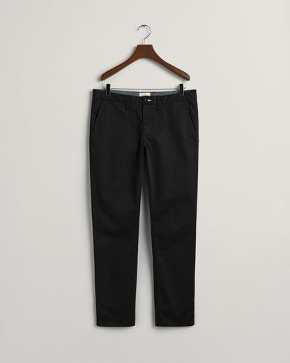 Pantalon chino slim en sergé pour homme - NOIR 