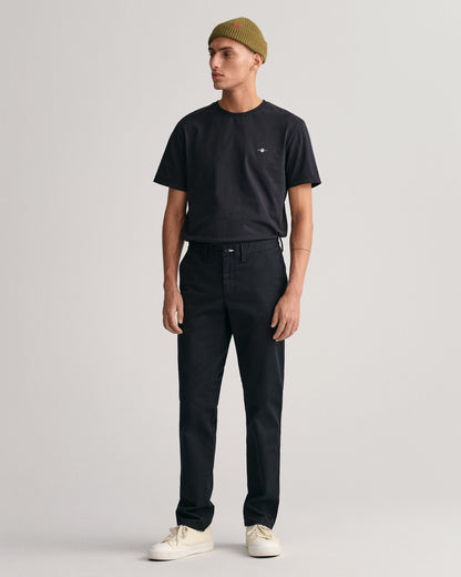 Pantalon chino slim en sergé pour homme - NOIR 
