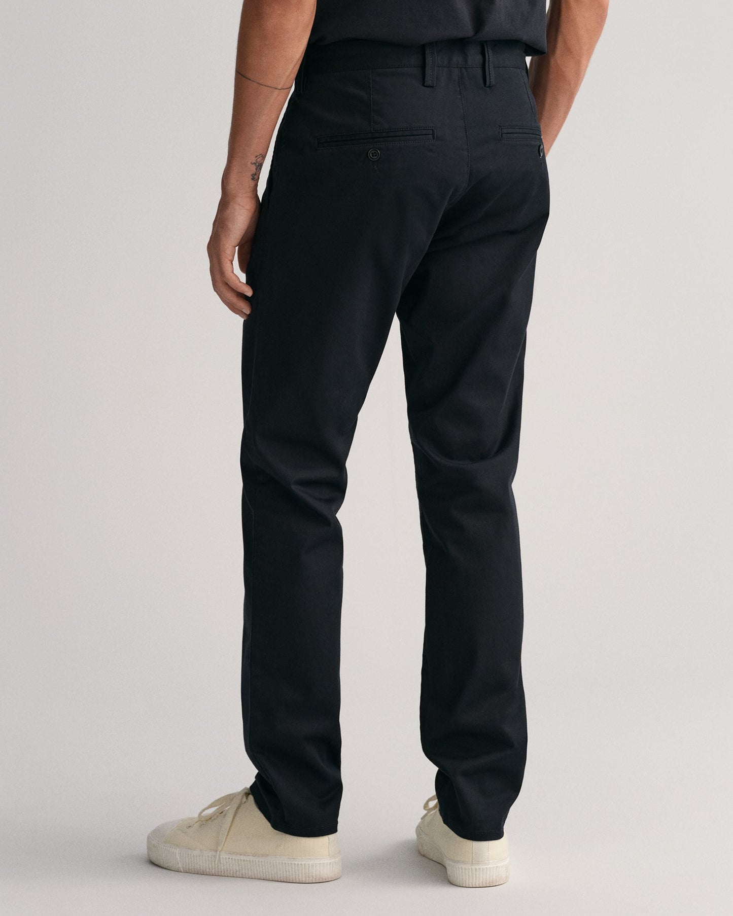 Pantalon chino slim en sergé pour homme - NOIR 