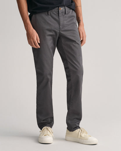 Chino slim en sergé pour homme - ANTRACITE 