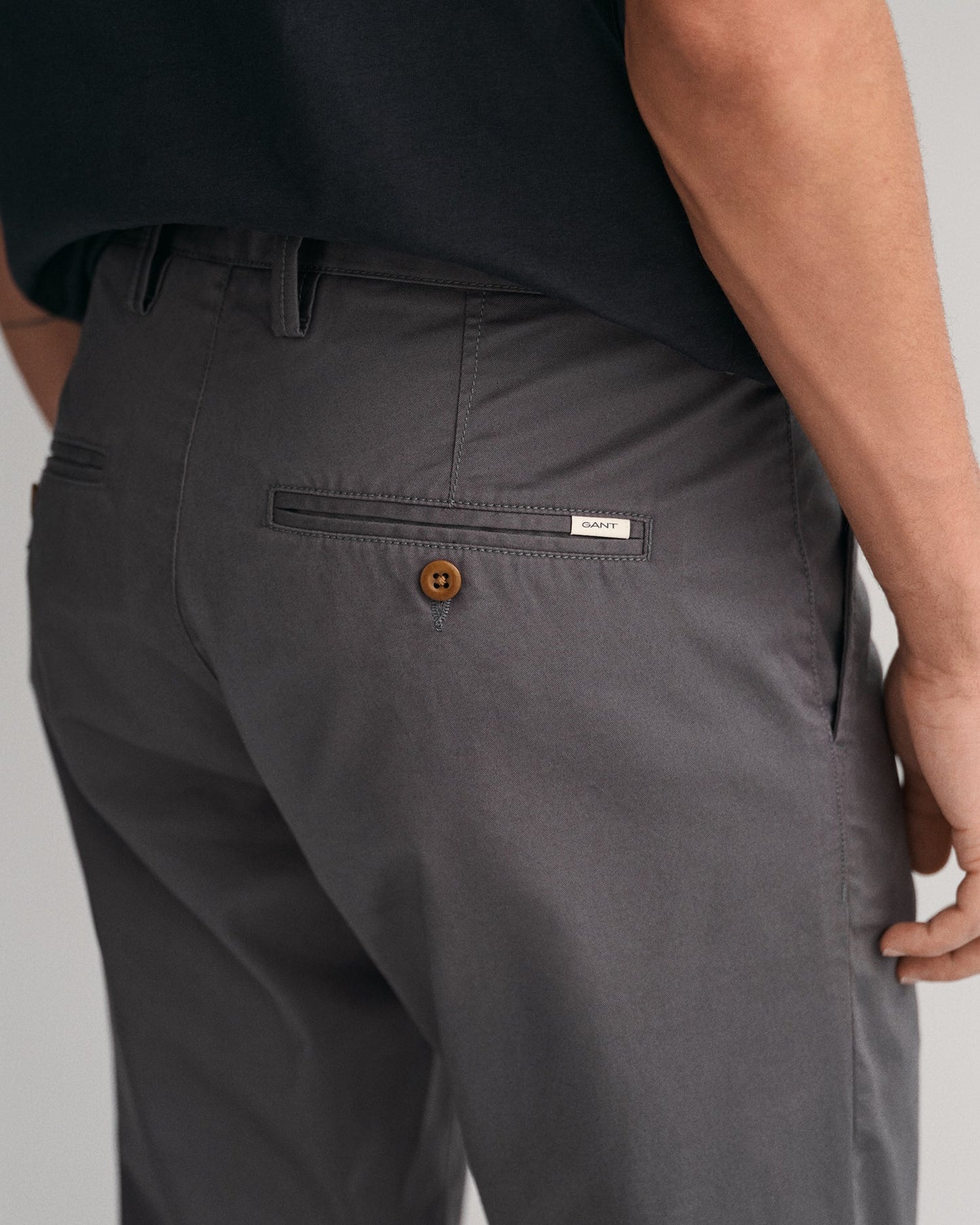 Chino slim en sergé pour homme - ANTRACITE 