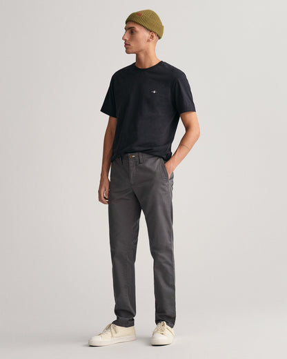Chino slim en sergé pour homme - ANTRACITE 