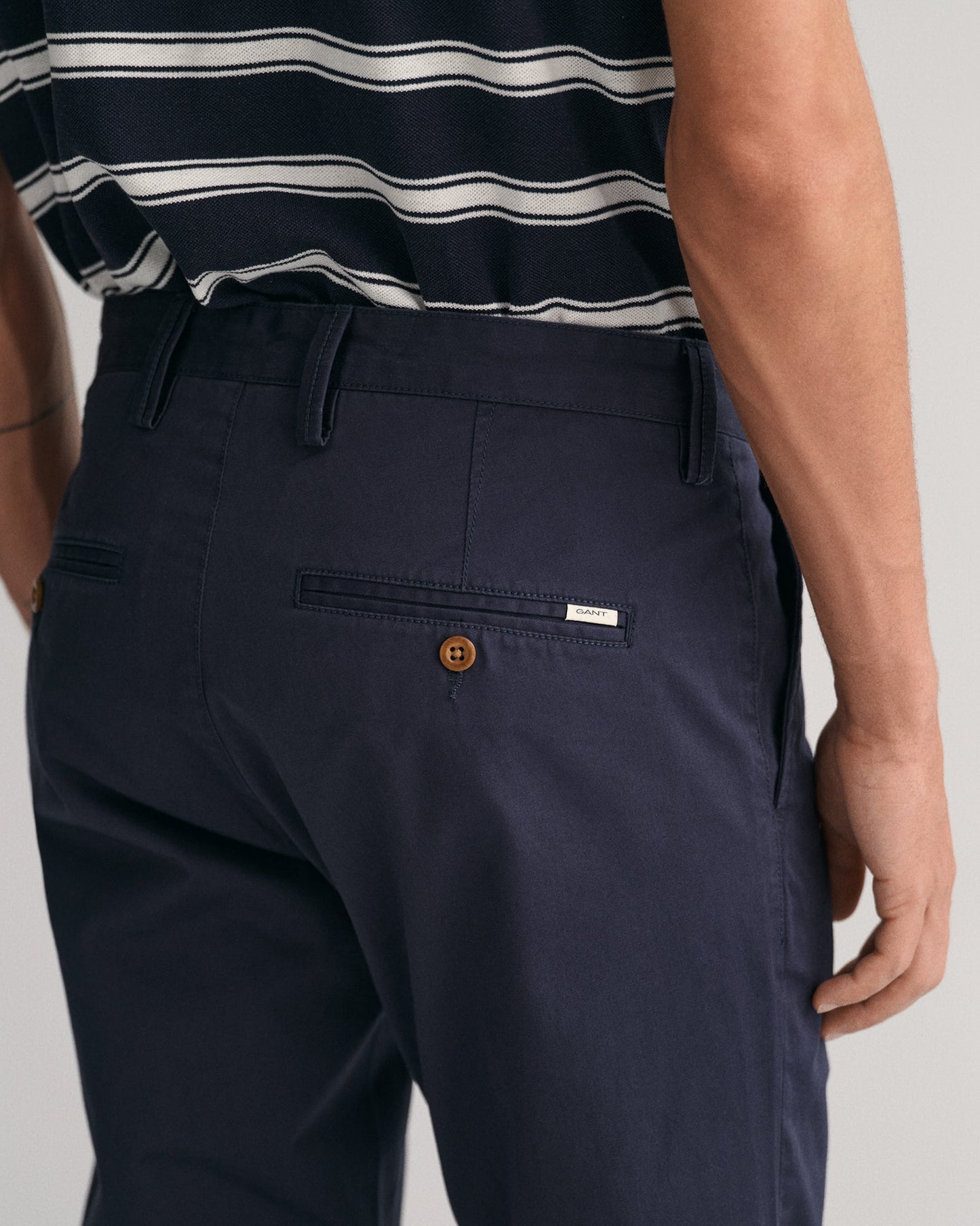 Pantalon chino slim en sergé pour homme - MARINE 