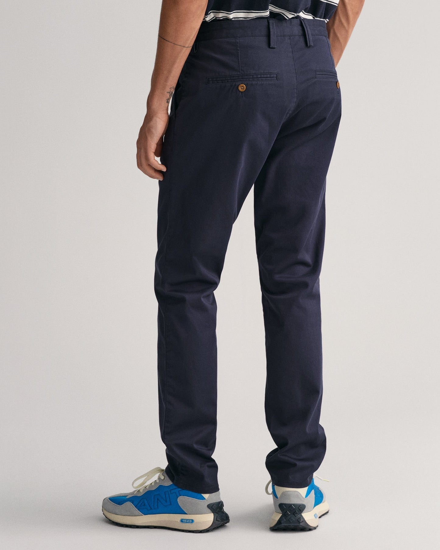 Pantalon chino slim en sergé pour homme - MARINE 