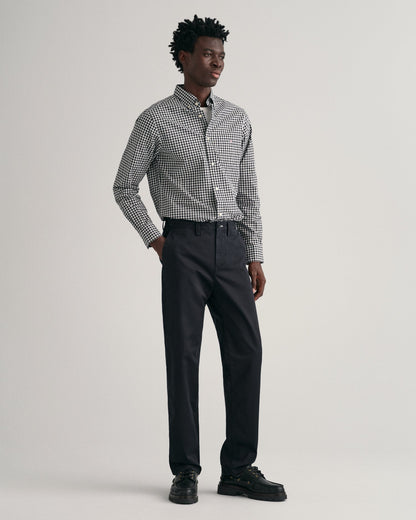 Pantalon chino en sergé coupe standard pour homme - NOIR 
