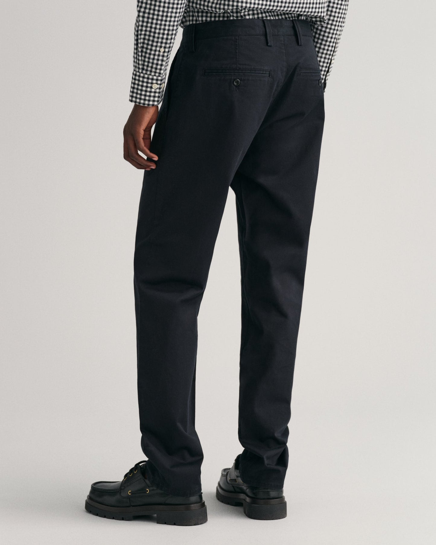 Pantalon chino en sergé coupe standard pour homme - NOIR 