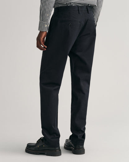 Pantalon chino en sergé coupe standard pour homme - NOIR 