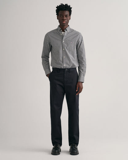 Pantalon chino en sergé coupe standard pour homme - NOIR 