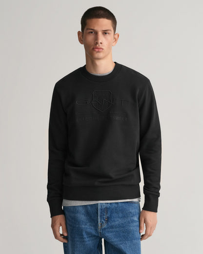 Sweat-shirt ras du cou Tonal Shield pour homme - NOIR 