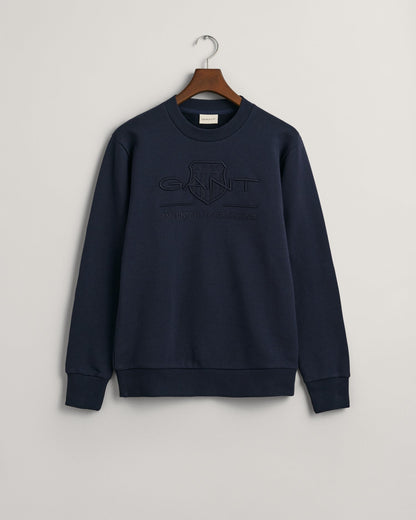 Sweat-shirt ras du cou Tonal Shield pour homme - BLEU SOIR 