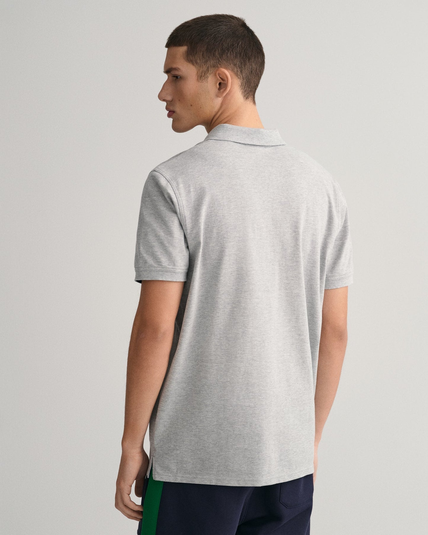 Polo Homme Piqué Contrasté GRIS MELANGE 