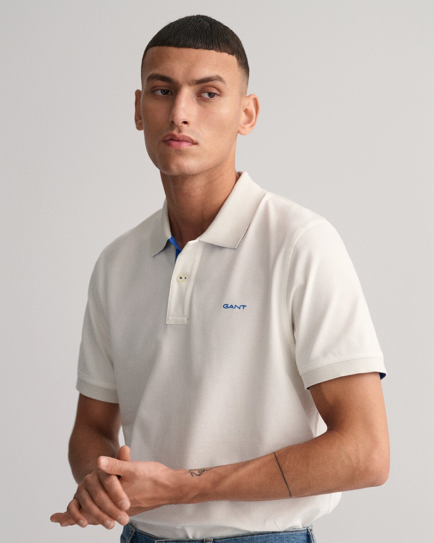 Polo Homme Piqué Contrasté - EGGSHELL 