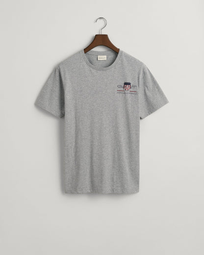 T-shirt brodé Archive Shield pour homme - Gris chiné 
