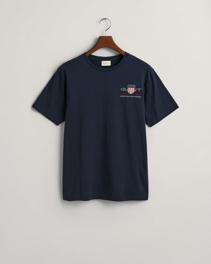 T-shirt homme brodé Archive Shield - BLEU SOIR 