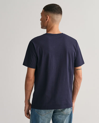 T-shirt homme brodé Archive Shield - BLEU SOIR 