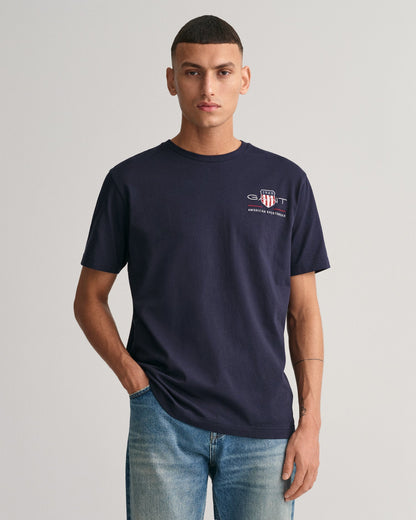 T-shirt homme brodé Archive Shield - BLEU SOIR 