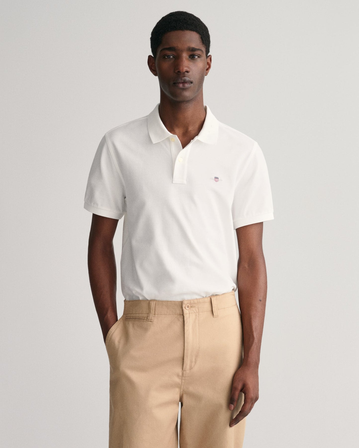 Polo piqué coupe standard pour homme - BLANC 