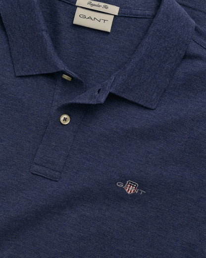 Polo Homme Regular Fit Shield En Piqué - DARK JEANSBLUE MELANGE 
