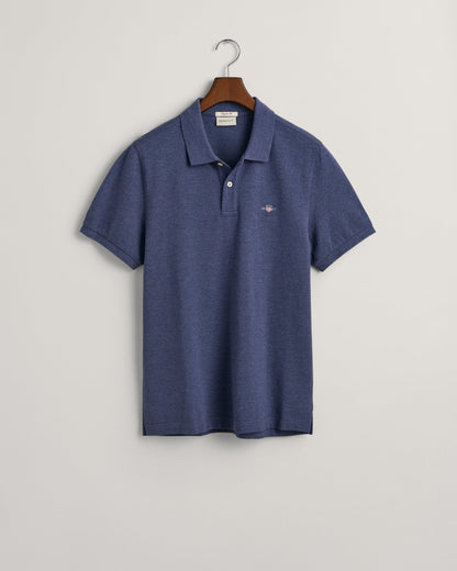 Polo Homme Regular Fit Shield En Piqué - DARK JEANSBLUE MELANGE 