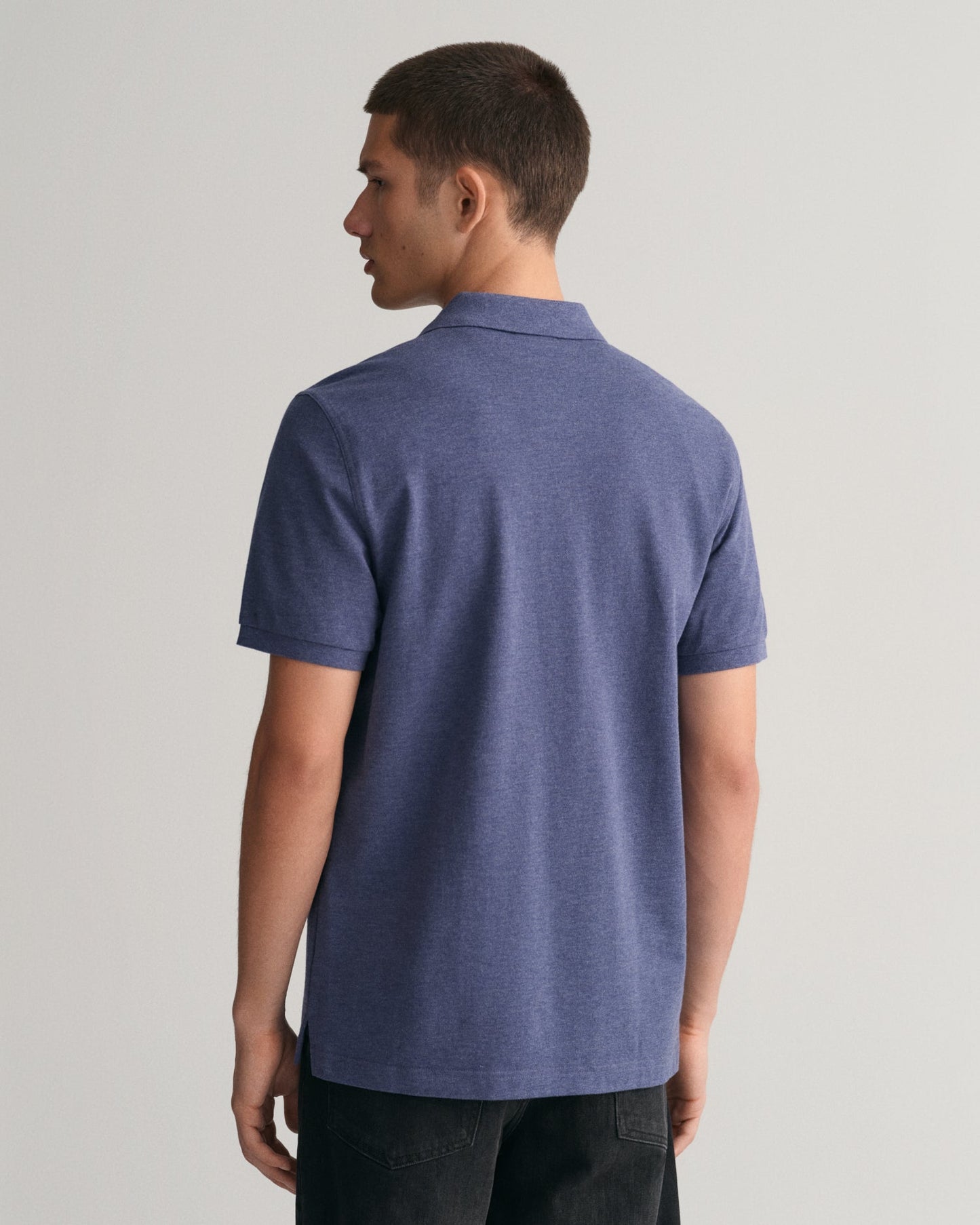 Polo Homme Regular Fit Shield En Piqué - DARK JEANSBLUE MELANGE 