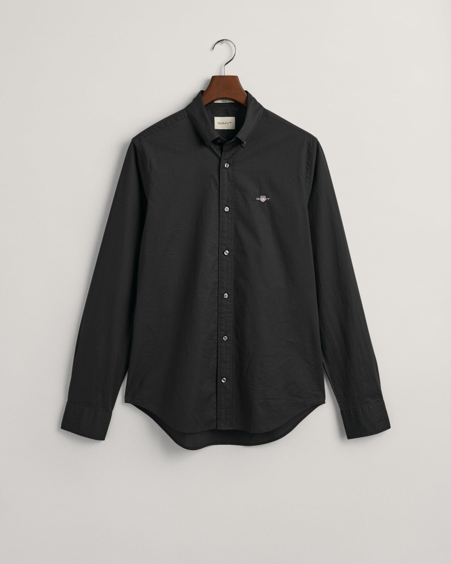 Chemise en popeline coupe slim pour homme - NOIR 