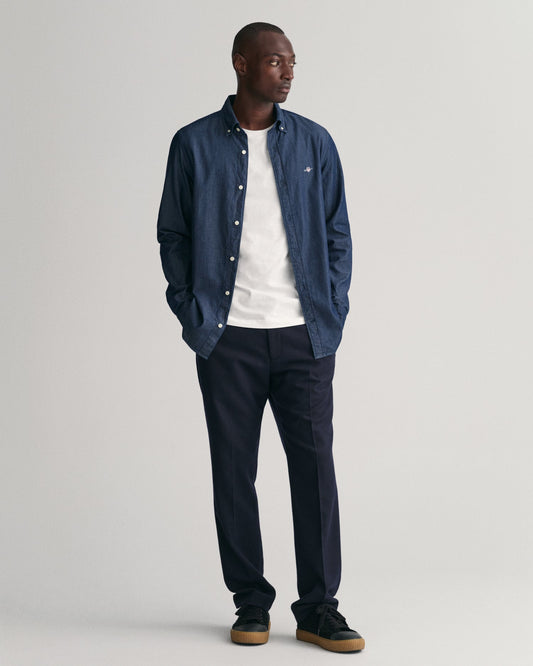 Men's Slim Fit Indigo Shirt - DARK INDIGO