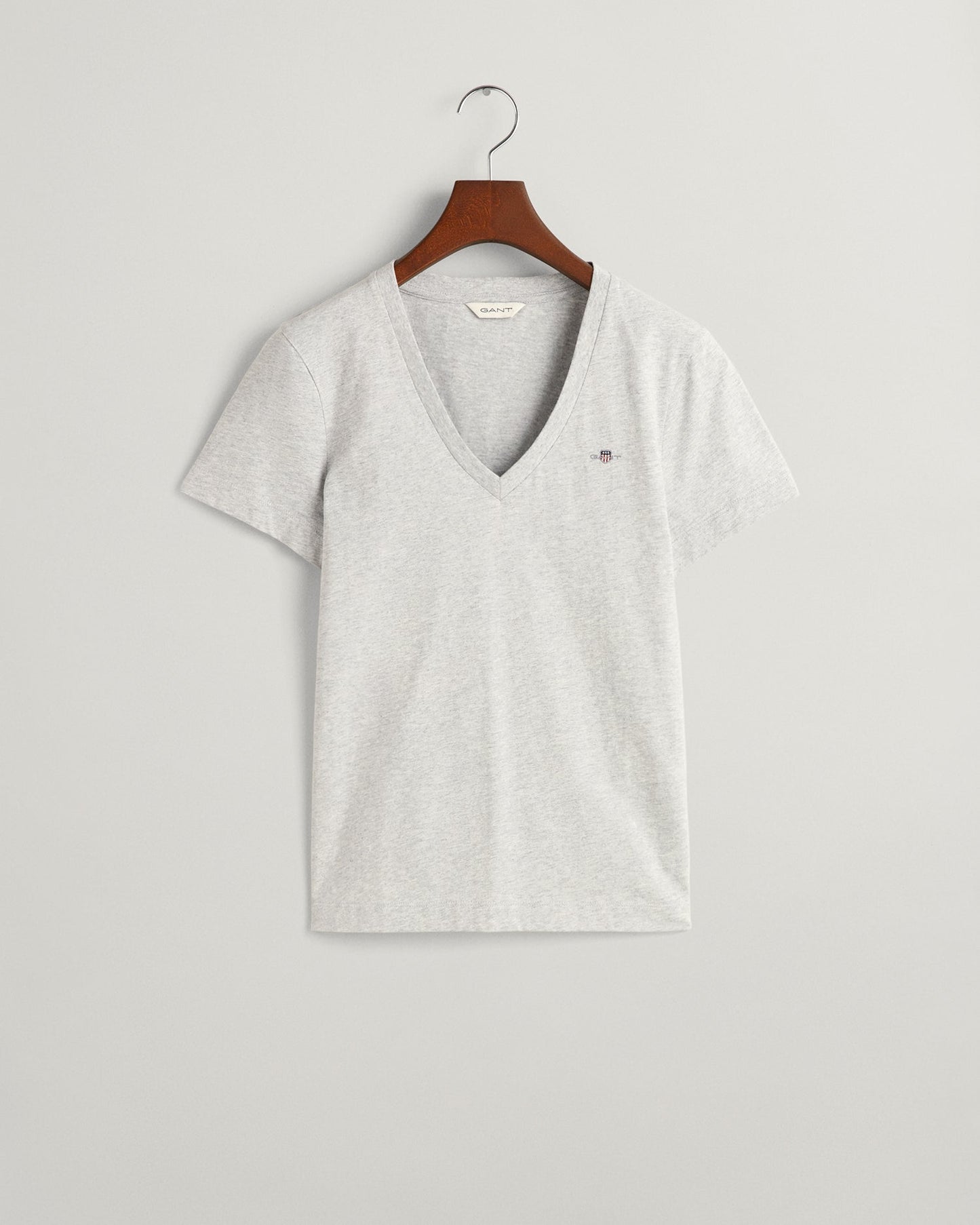 T-shirt col V Shield pour femme - GRIS CLAIR MELANGÉ 
