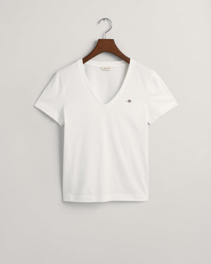 Women's Shield V-Neck T-Shirt - WHITE