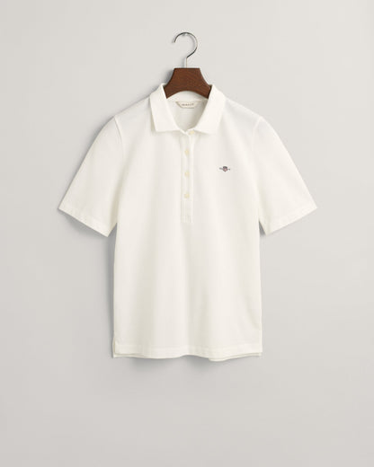 Damen Shield Piqué Poloshirt - EGGSHELL 