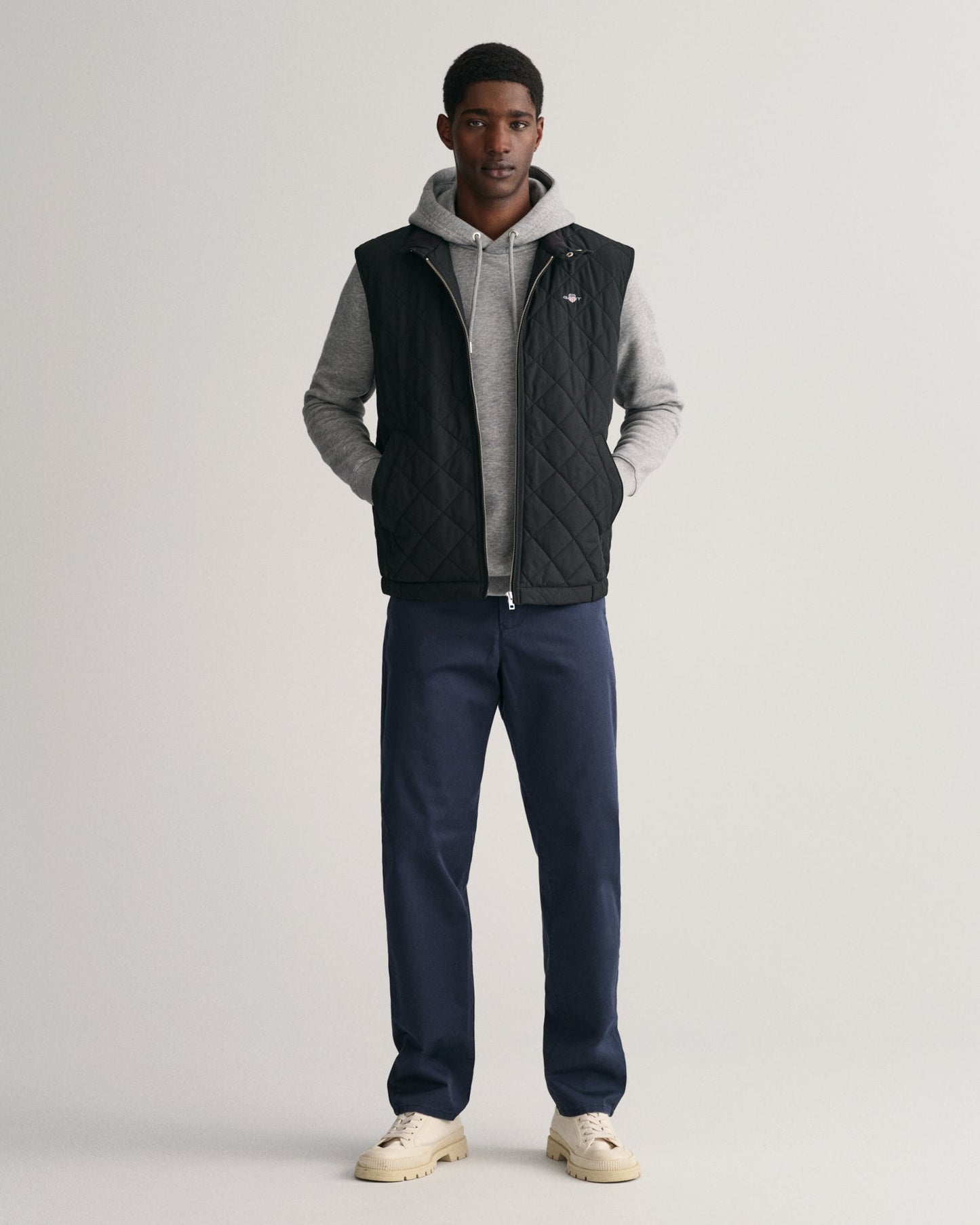Gilet coupe-vent matelassé pour homme - NOIR 