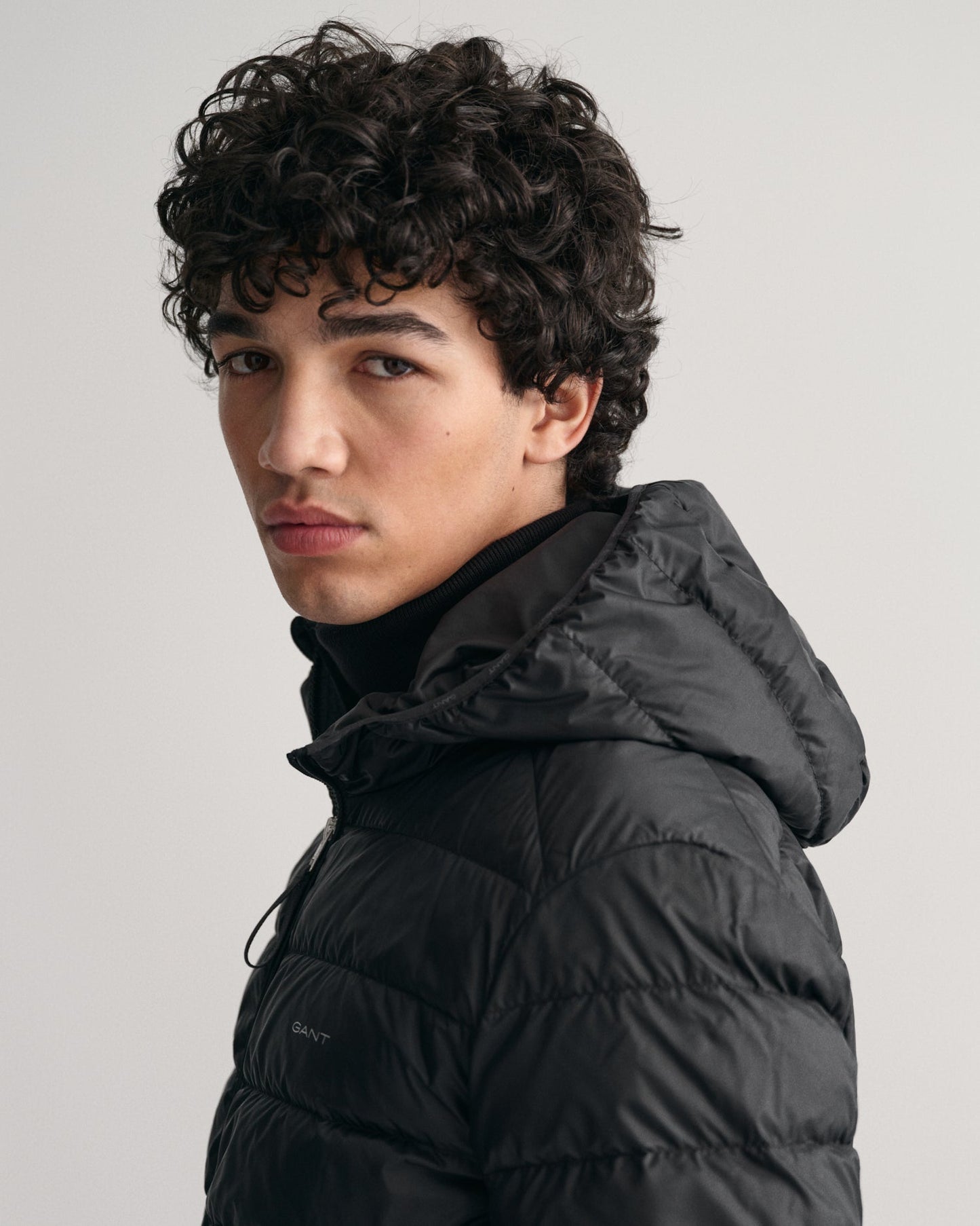 Doudoune légère à capuche pour homme - NOIR 