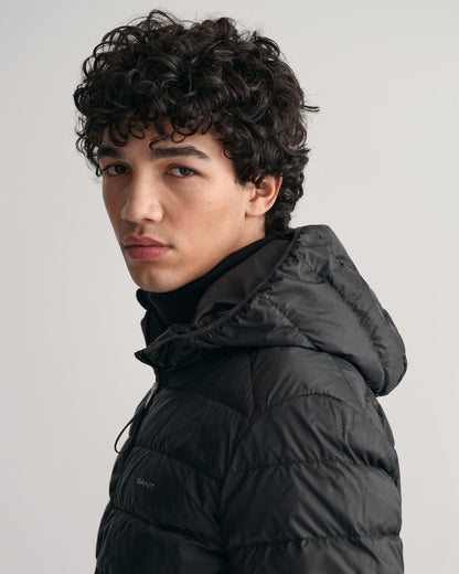Doudoune légère à capuche pour homme - NOIR 