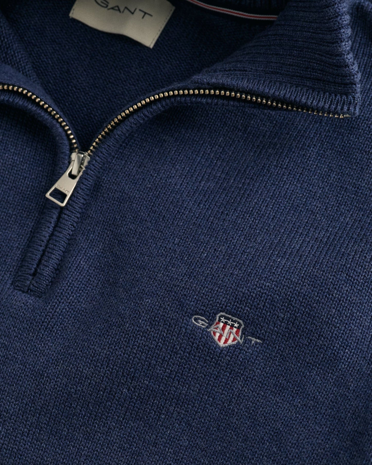 Pull décontracté en coton à demi-zip pour homme - MARINE MELANGE 