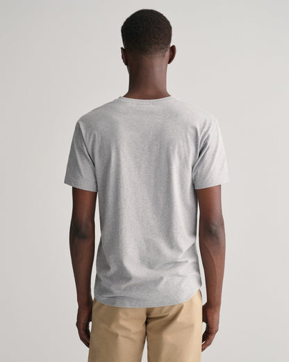 T-shirt slim col V pour homme - Gris chiné 