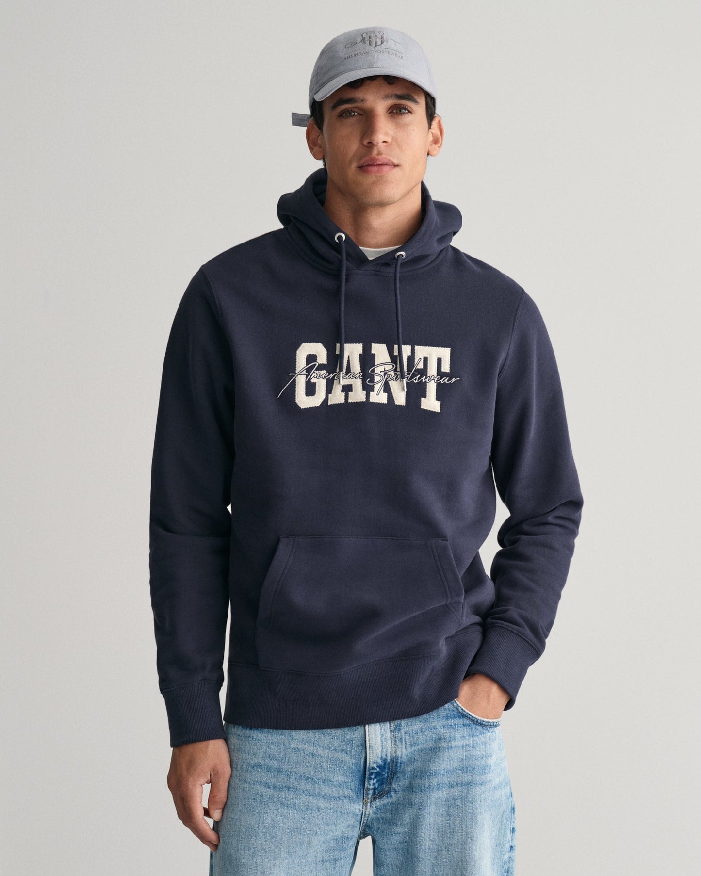 Sweat à capuche Arch Script pour homme - BLEU SOIR 