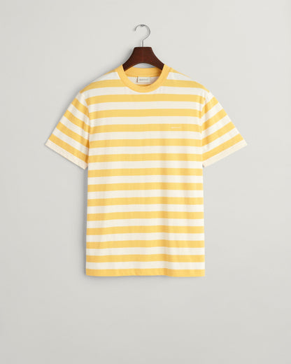 T-shirt à rayures multiples pour homme - Jaune lisse 