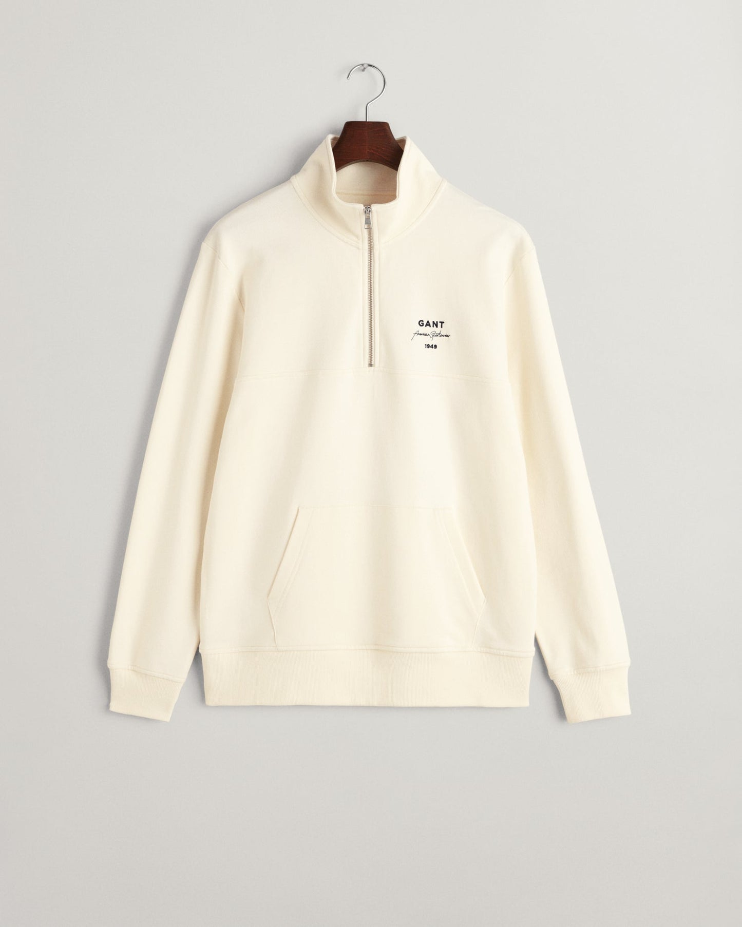 Sweat-shirt demi-zippé à imprimé graphique pour homme - CRÈME 