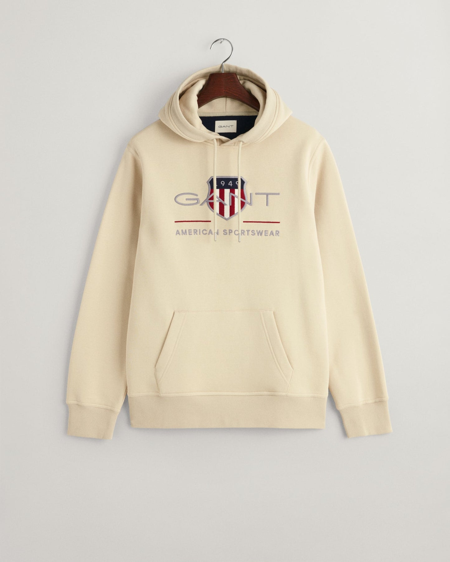 Sweat à capuche Archive Shield pour homme - Beige soyeux 