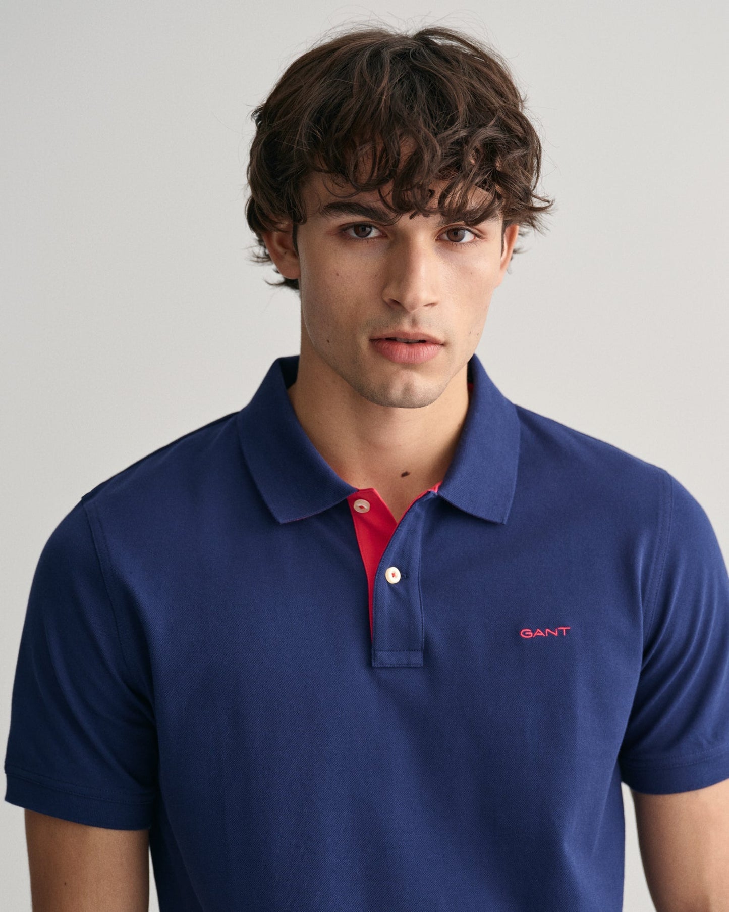 Polo Piqué Contrasté Homme BLEU PERSIEN 
