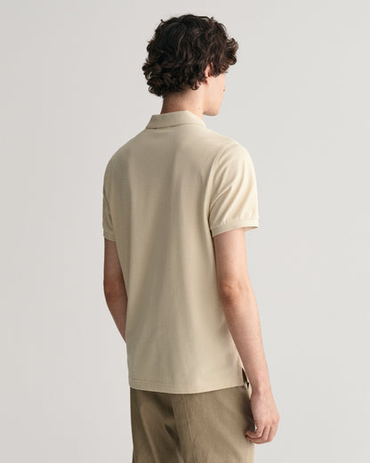Polo piqué coupe standard pour homme - Beige soyeux 