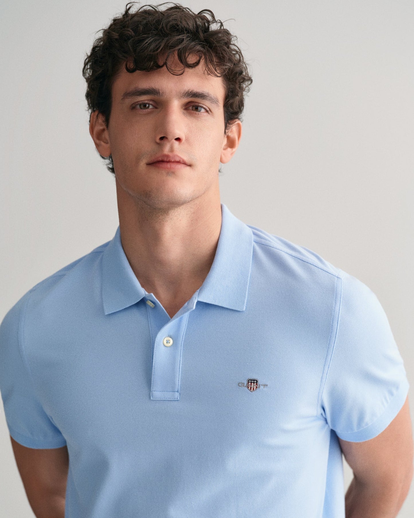 Polo piqué coupe standard pour homme - Bleu Capri 