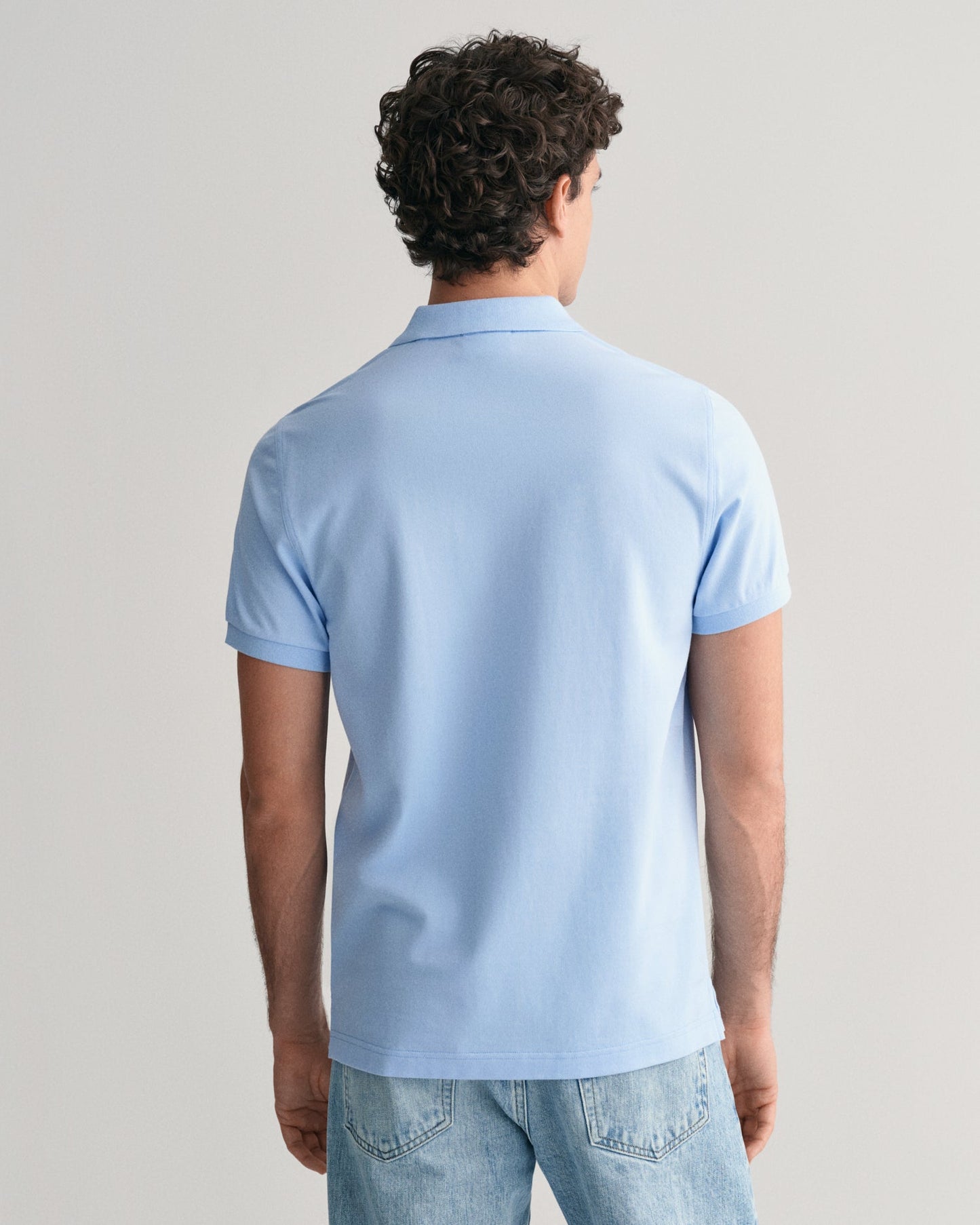 Polo piqué coupe standard pour homme - Bleu Capri 