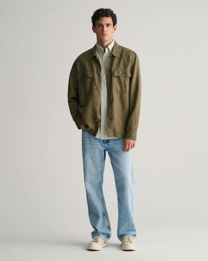 Chemise Oxford à manches courtes pour homme, coupe classique - MILKY MATCHA 