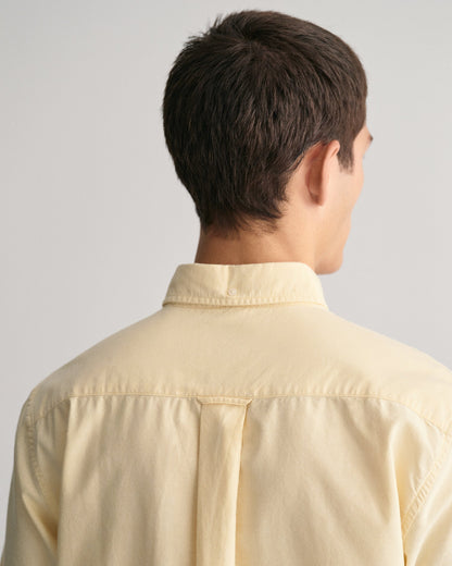 Chemise Oxford à manches courtes pour homme, coupe standard - Jaune poudré 