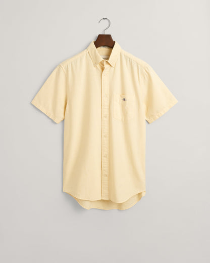 Chemise Oxford à manches courtes pour homme, coupe standard - Jaune poudré 