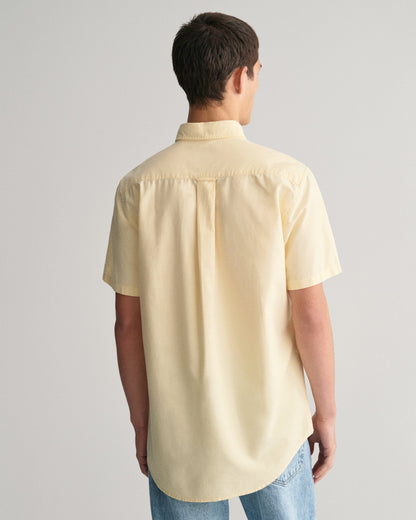 Chemise Oxford à manches courtes pour homme, coupe standard - Jaune poudré 