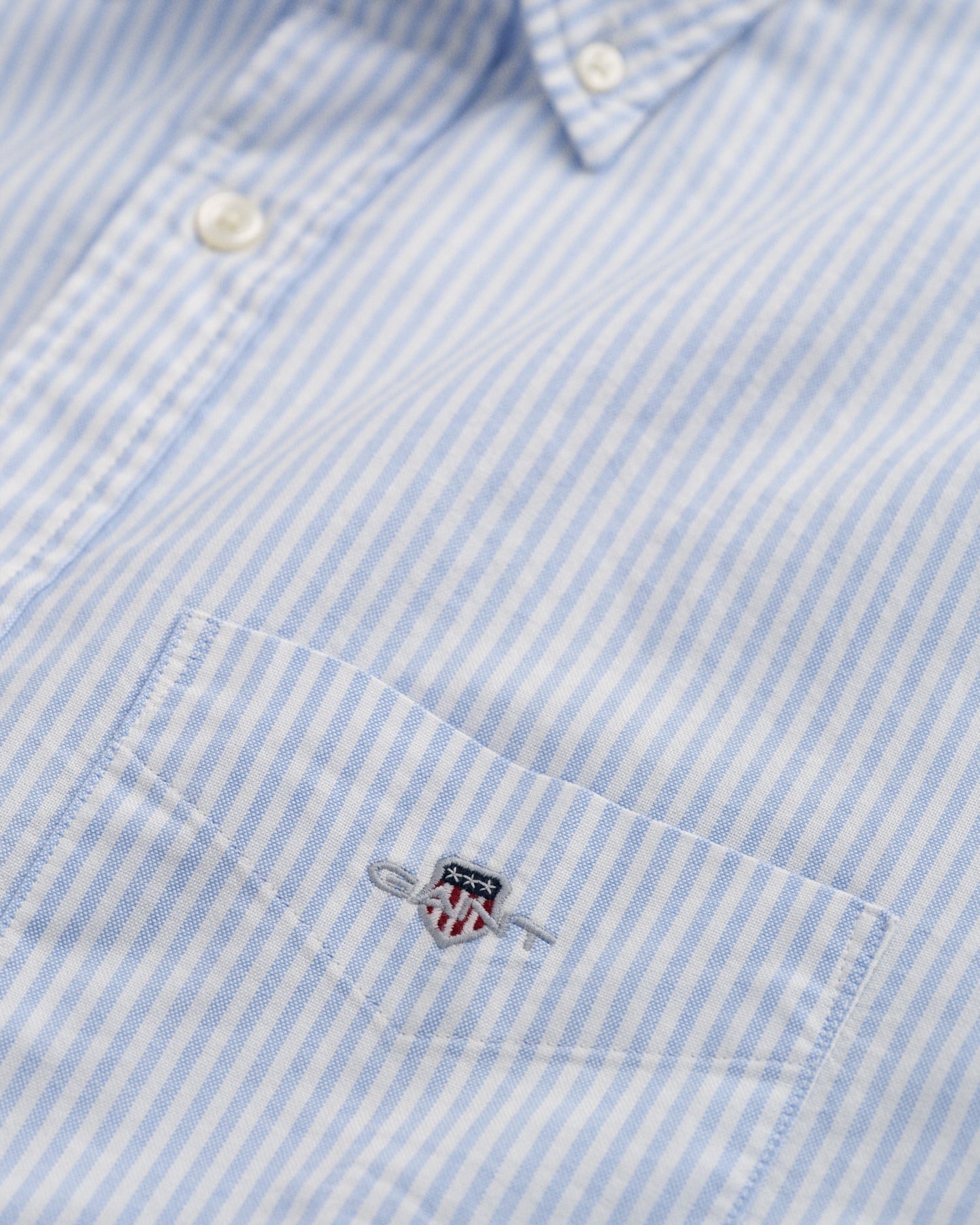 Chemise Oxford à rayures banquier coupe standard pour homme - BLEU CLAIR 